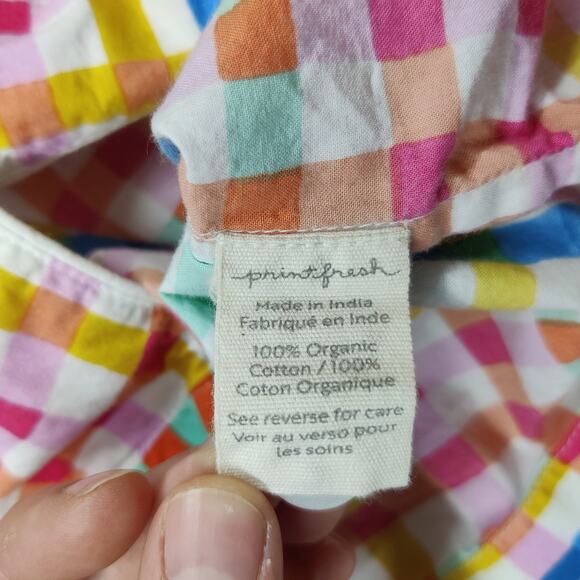 Print Fresh x Oh Joy! Rainbow Plaid Organic Cotton Pajama Top Small - Picture 8 of 11